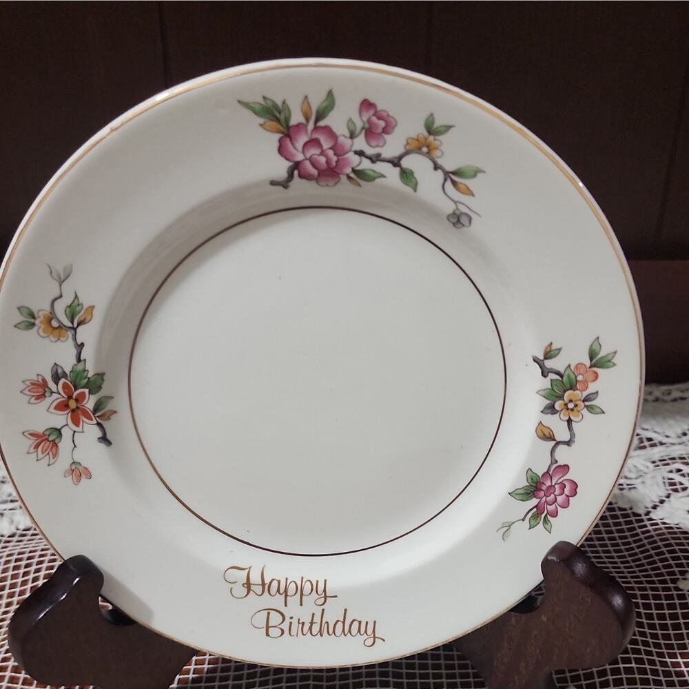 Weatherby Royal Falcon Ware Happy Birthday Floral Collector Plate 8 in